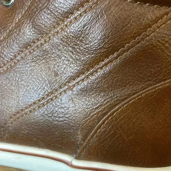 Cat & Jack Kid’s 4 Cognac Brown Florian Lace Up Side Zip Shoes - Picture 7 of 8